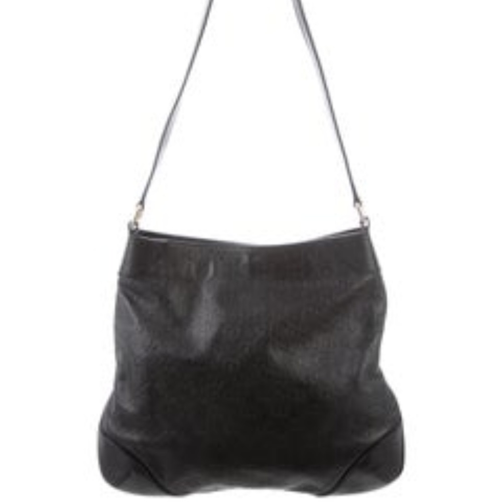 Gucci Black leather Guccissima shoulder bag